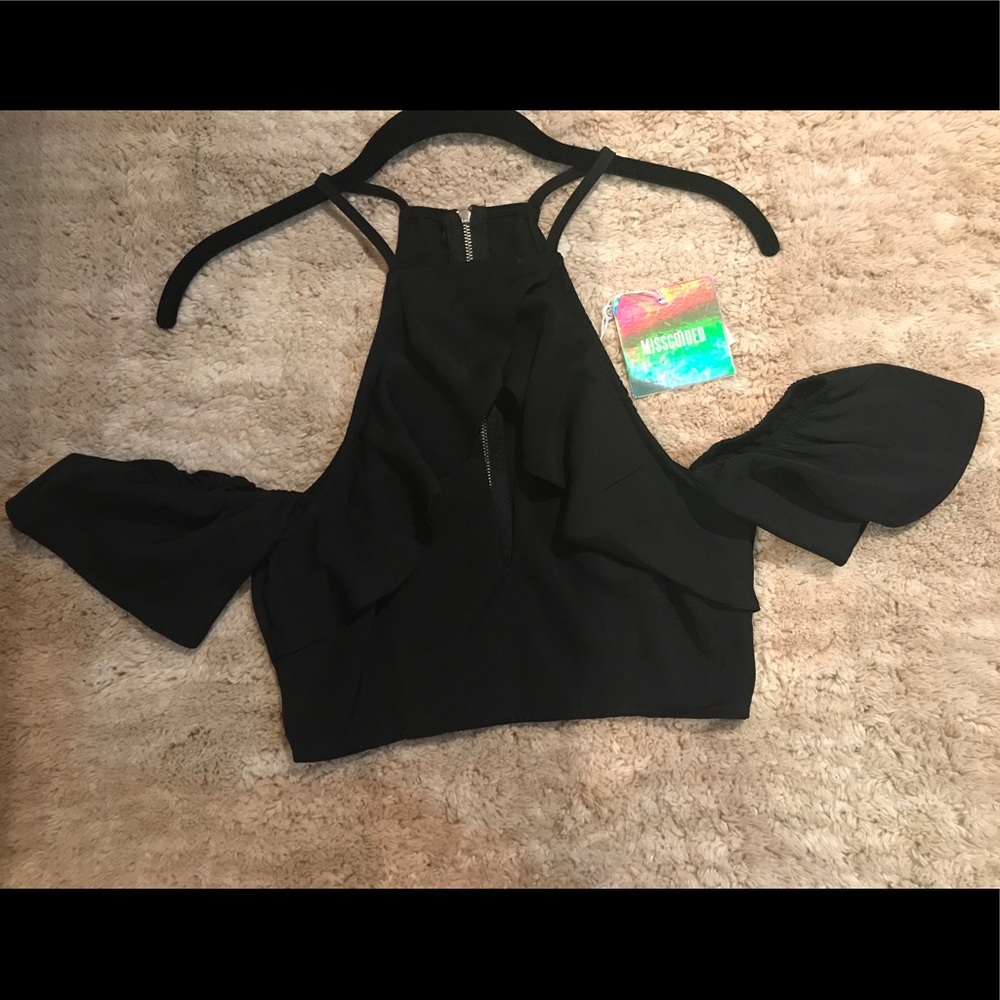 MissGuided black crop top